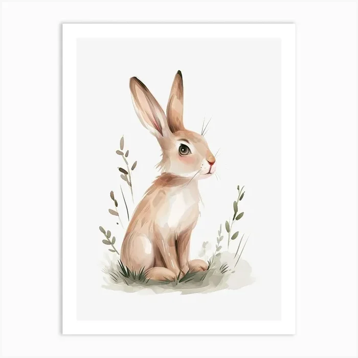Belgian Hare Kids Illustration 2 Art Print by Ritual Art Prints