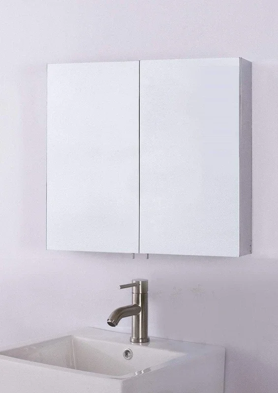 Bellaterra 23 “W Medicine Cabinet, Double Mirrored Doors, Surface Mount