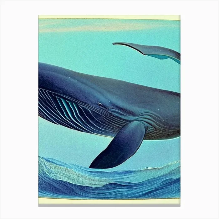 Beluga Whale Retro Illustration Canvas Print by Energy of the Sea