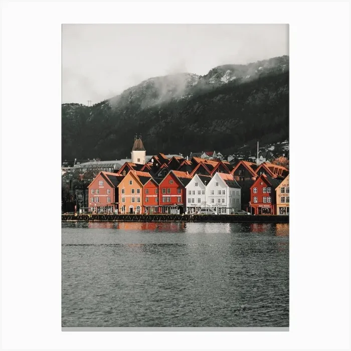 Bergen Norway Canvas PrintIP by Inkish Prints