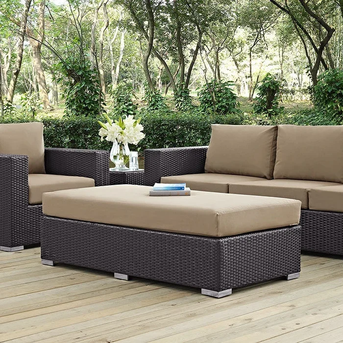 Berkeley Outdoor Patio Fabric Rectangle Ottoman