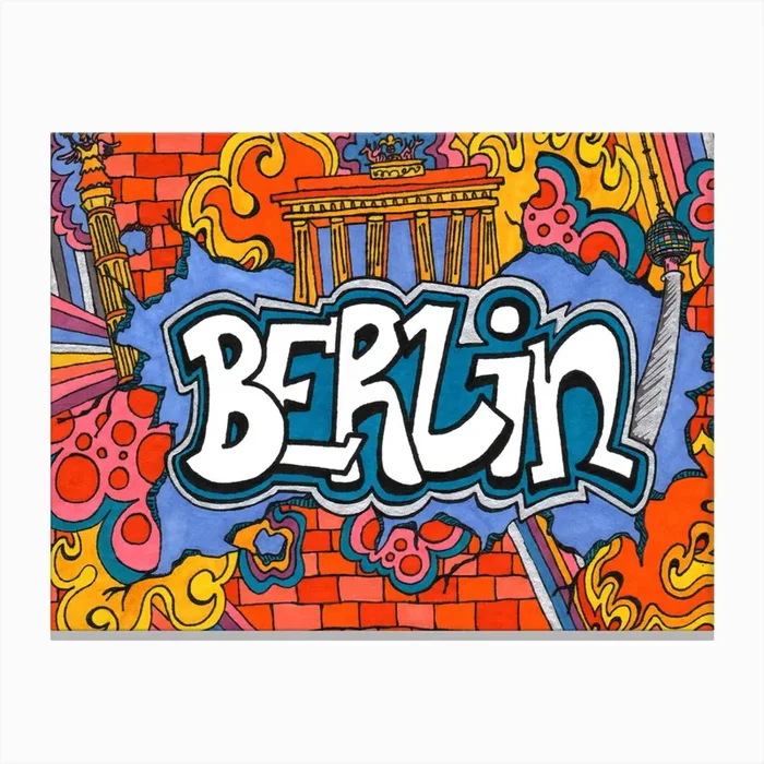 Berlin Street Art Canvas Print by KP Design