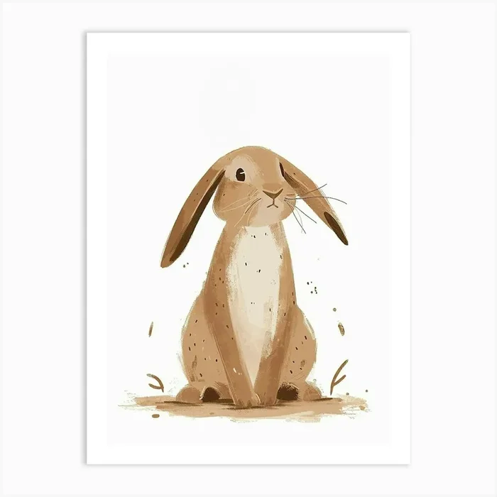 Beveren Rabbit Nursery Illustration 1 Art Print by Ritual Art Prints