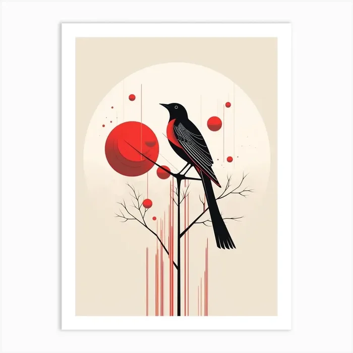 Bird Perching Minimalist 2 Art Print by Featherline