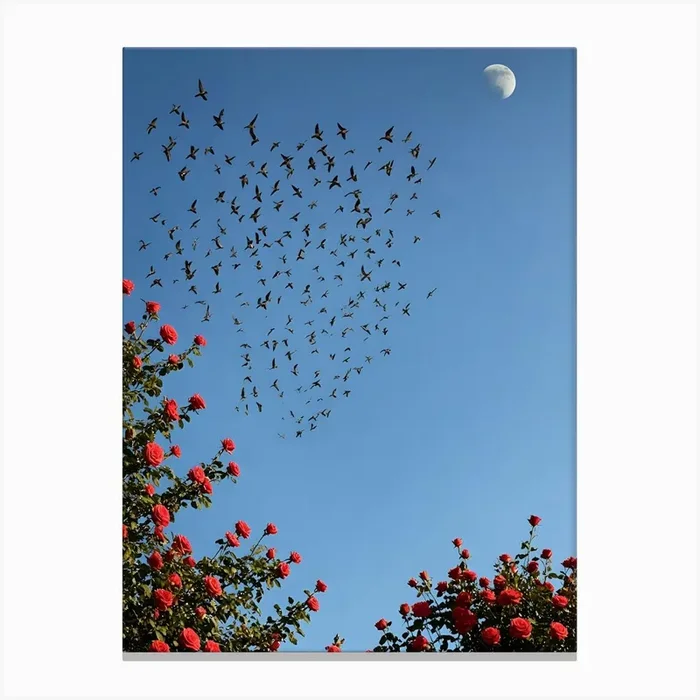 Birds In The Sky Canvas Print by Ronyzon