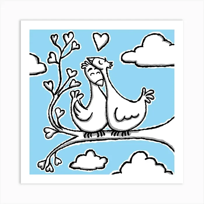 Birds On A Branch 1 Art Print by Etnousta