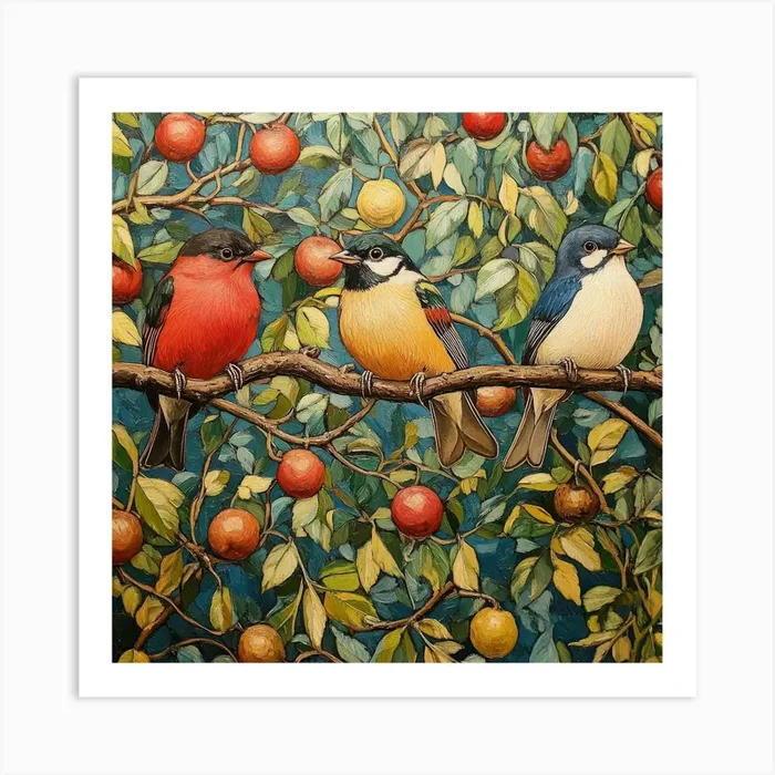 Birds On A Branch Art 29 Art PrintS by Saiful
