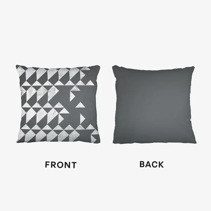 Black & White Geometric Abstract Triangle Wall Decor Cushion by KookiePixel