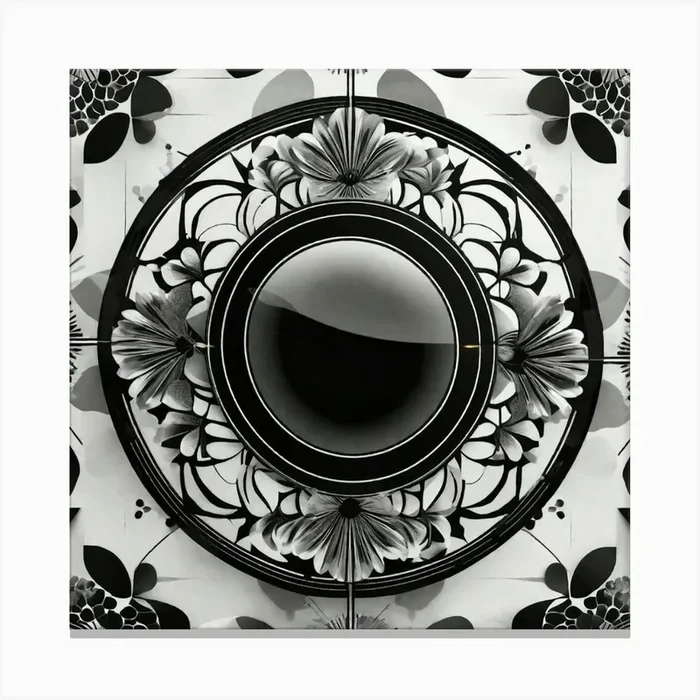Black And White Floral Canvas Print by ZCOGRAPHICS