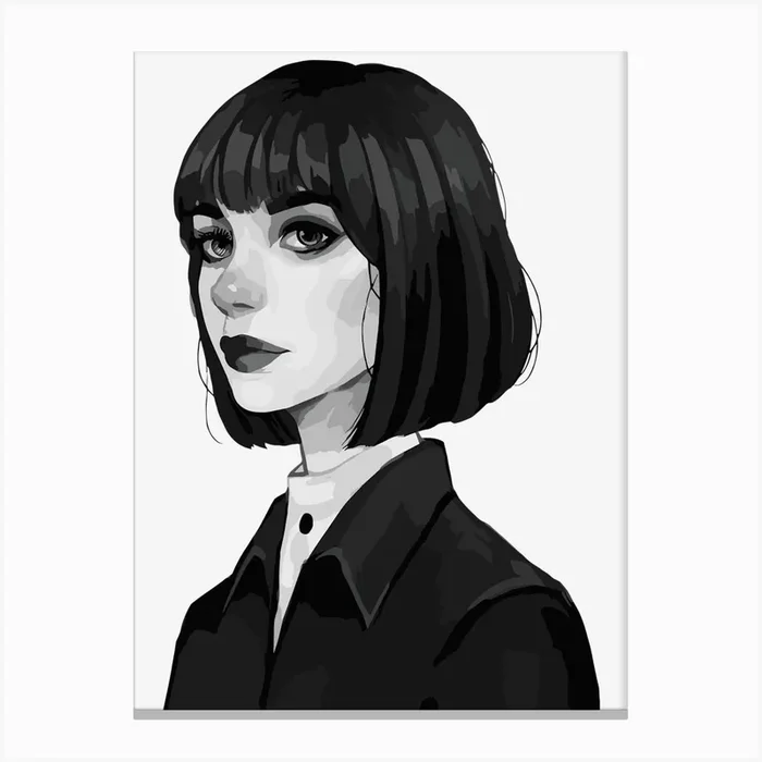 Black And White Girl Canvas PrintRG by Ruby Glow Prints