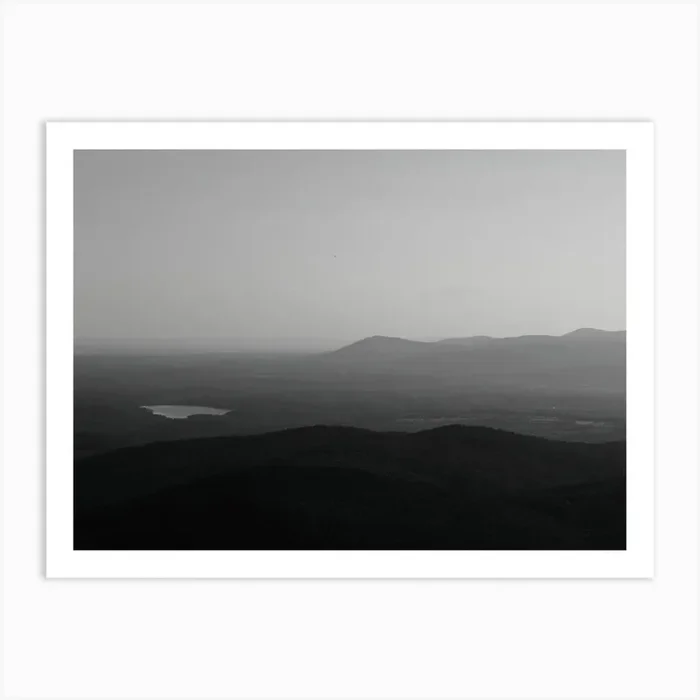 Black And White Mountain View Art Print by RevivedEyes