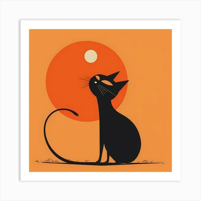 Black Cat 1 Art Print by DigitalDoodle
