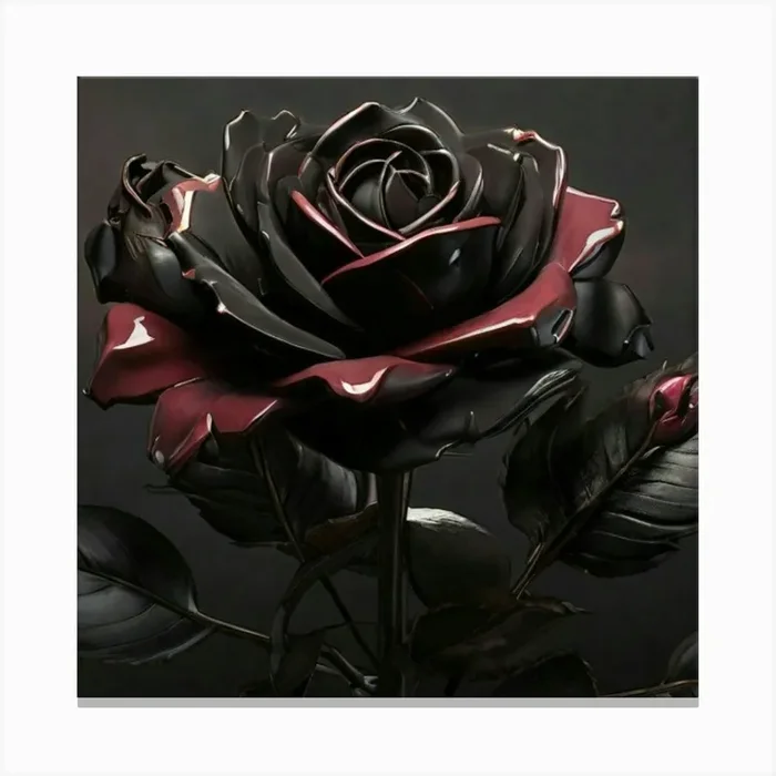Black Rose Canvas PrintC by Choreen