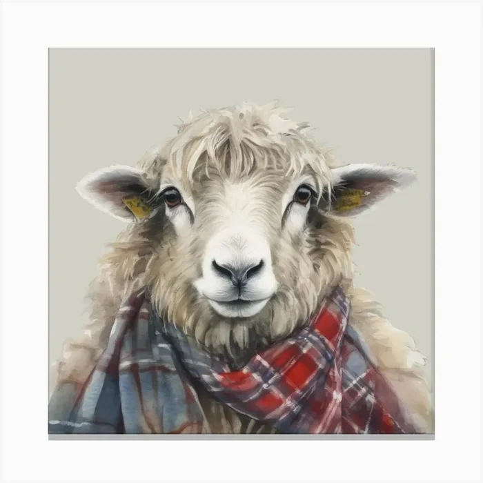 Blair Sheep Final Flattened Plain Canvas Print by Designed By Lorna