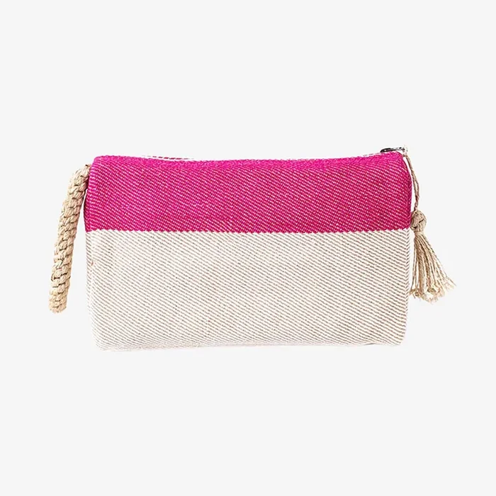 Block A Clutch – Pink / White by Korissa