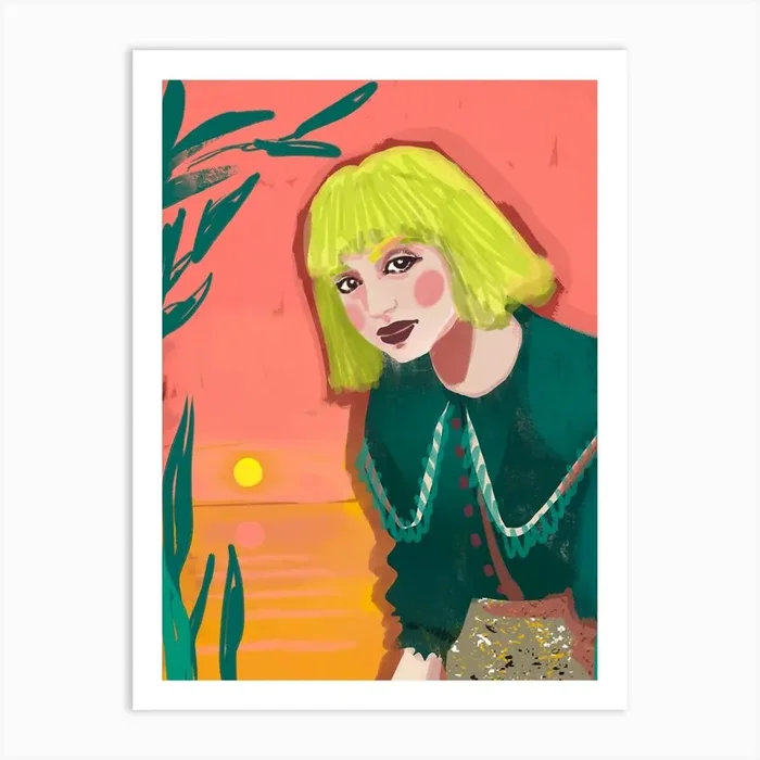 Blond Hair Art Print by Raspberry Print