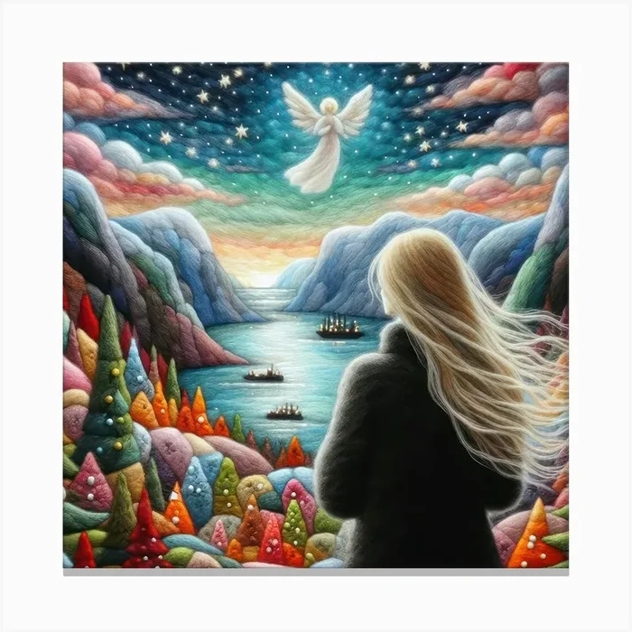 Blonde Women and Angel 1 Canvas Print by si9nzation