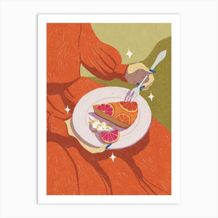 Blood Orange Art Print by Living Sketches
