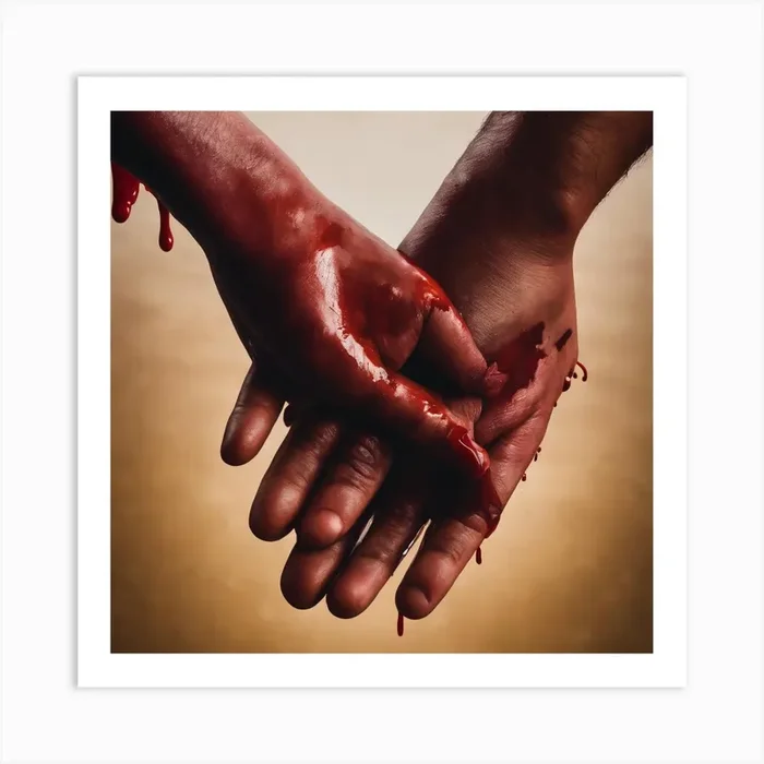 Bloody Hands Art PrintA by Aleeza