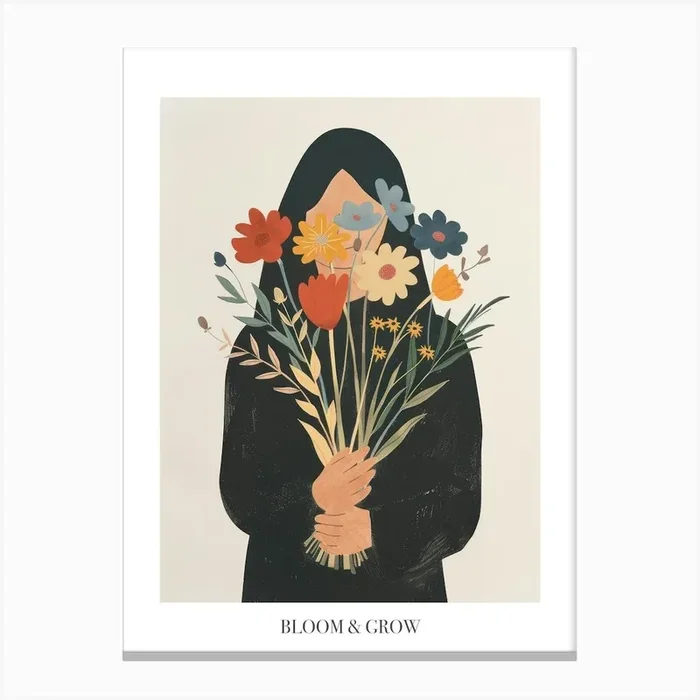 Bloom And Grow Spring Girl With Wild Flowers 6 Canvas Print by Dreamy Seasons Art