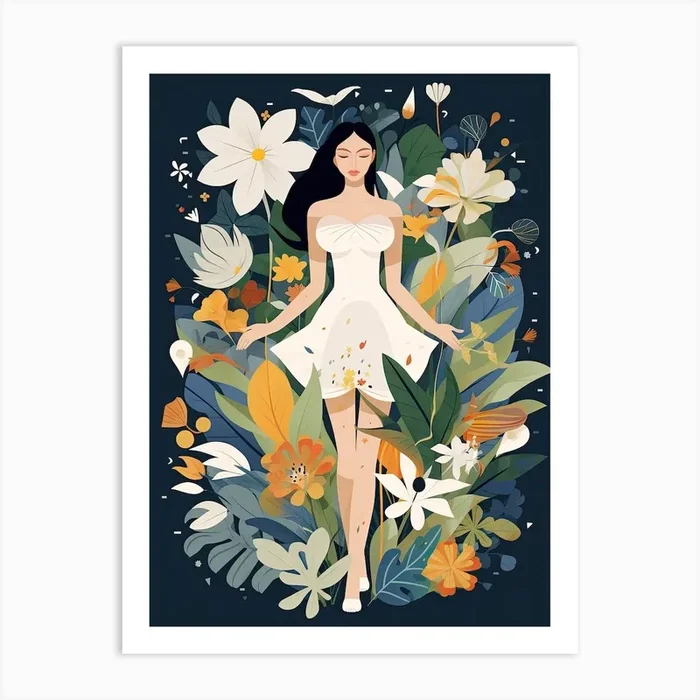 Bloom Body Woman Botanical 2 Art Print by Blossom & Muse