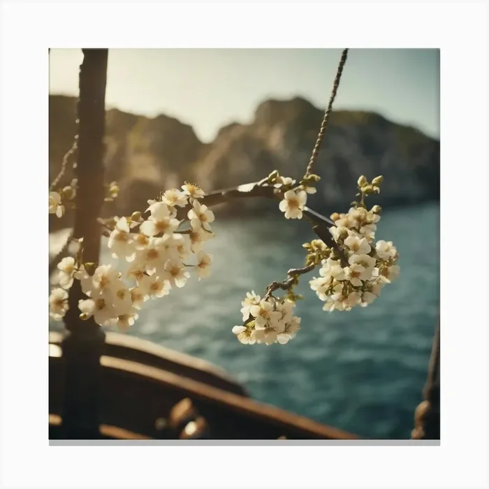 Blossoms On A Boat Canvas Print by ZCOGRAPHICS