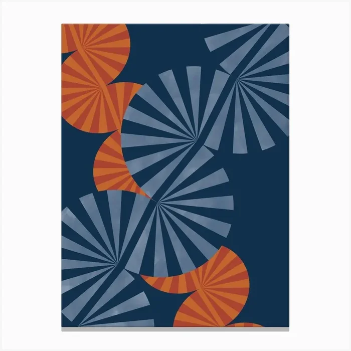Blue And Orange Swirls Canvas PrintTP by The Print Republic