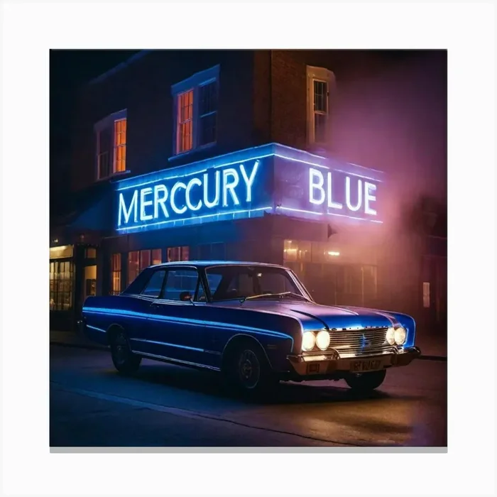Blue mercury car Canvas Print by ZCOGRAPHICS