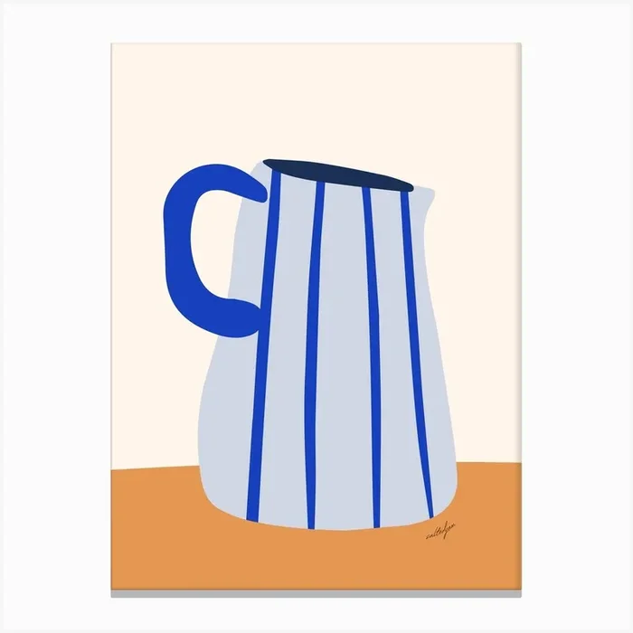 Blue Milk Jug Canvas Print by saltedjam