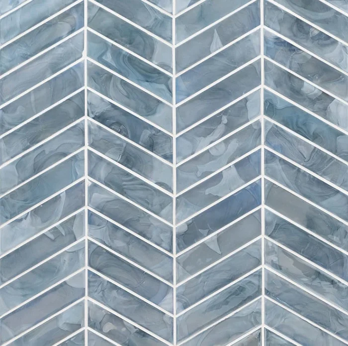 Blue Shimmer Chevron Pattern