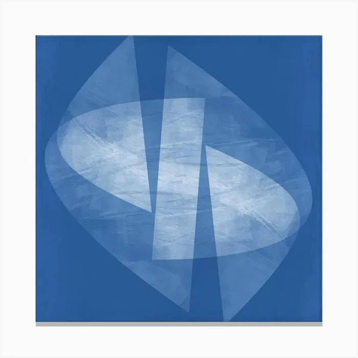 Blueprint Geo Square Canvas Print by Gallery J9