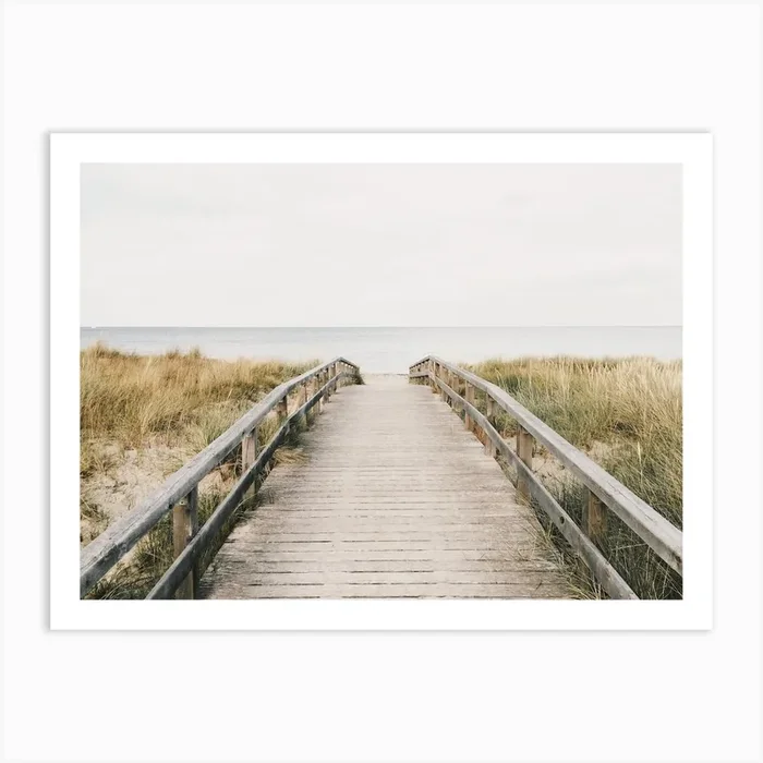 Boardwalk To Beach Art PrintIP by Inkish Prints