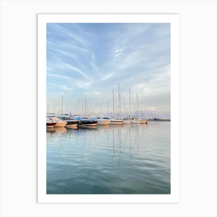 Boats At The Marina. Art Print by Marette Holly