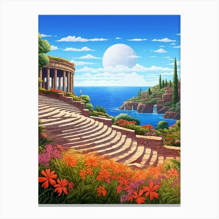 Bodrum Castle St Peters Caastle Pixel Art 5 Canvas Print by PixelPerfect
