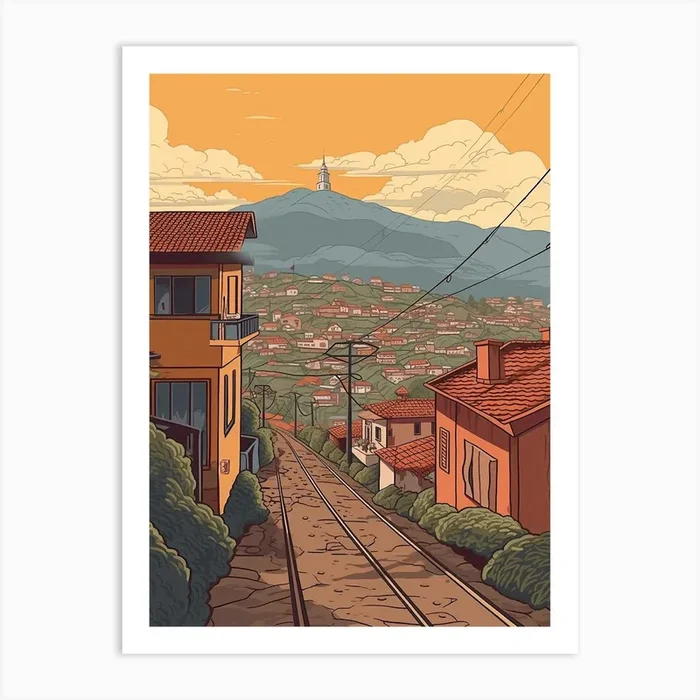 Bogota Colombia Travel Illustration 3 Art Print by Fusion Designs