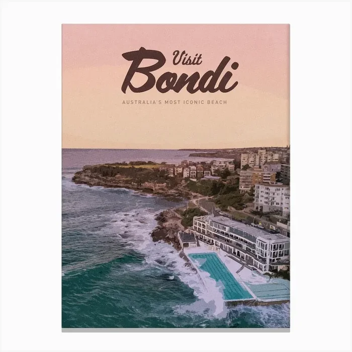 Bondi Beach Canvas PrintMC by Mercury Club