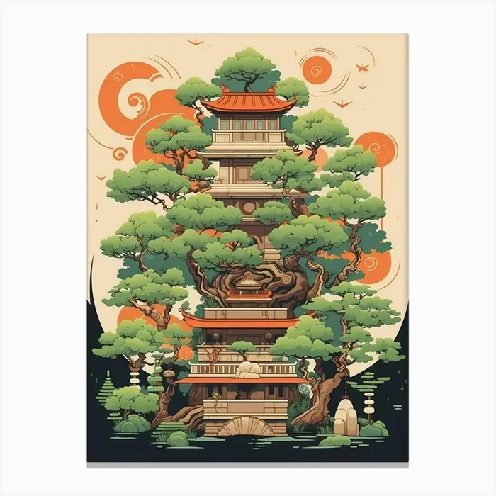 Bonsai Tree Japanese Style 1 Canvas Print by PixelPerfect