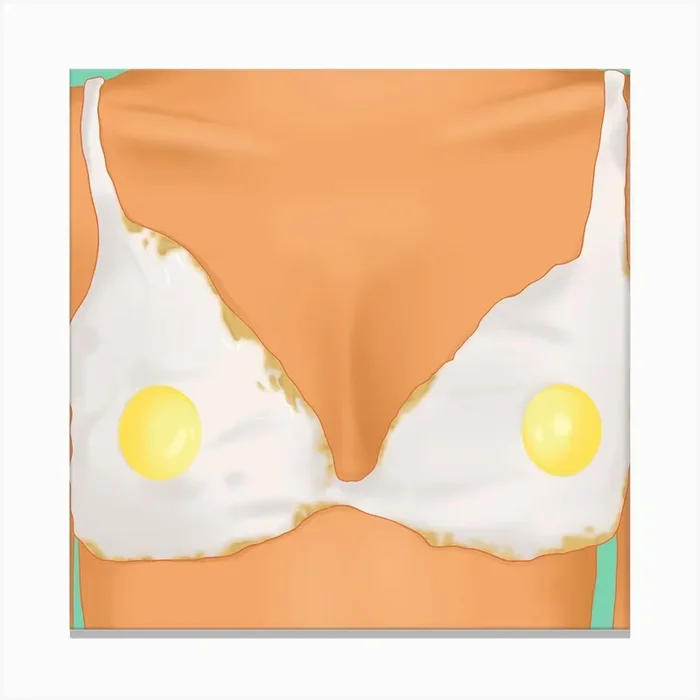 Boobs Square Canvas Print by Rosaline Thomas