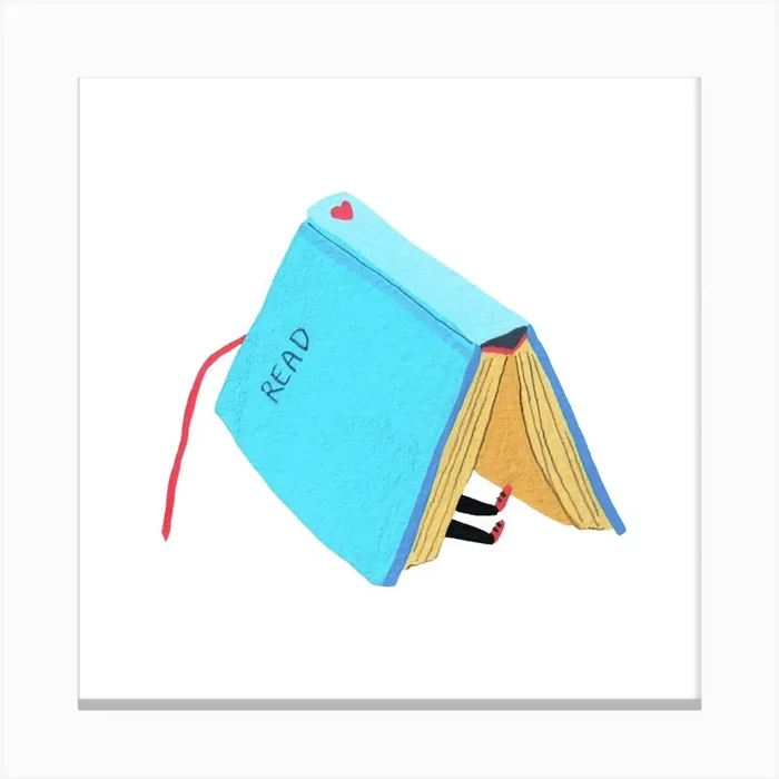 Bookworm Canvas Print by Fern Choonet Illustration