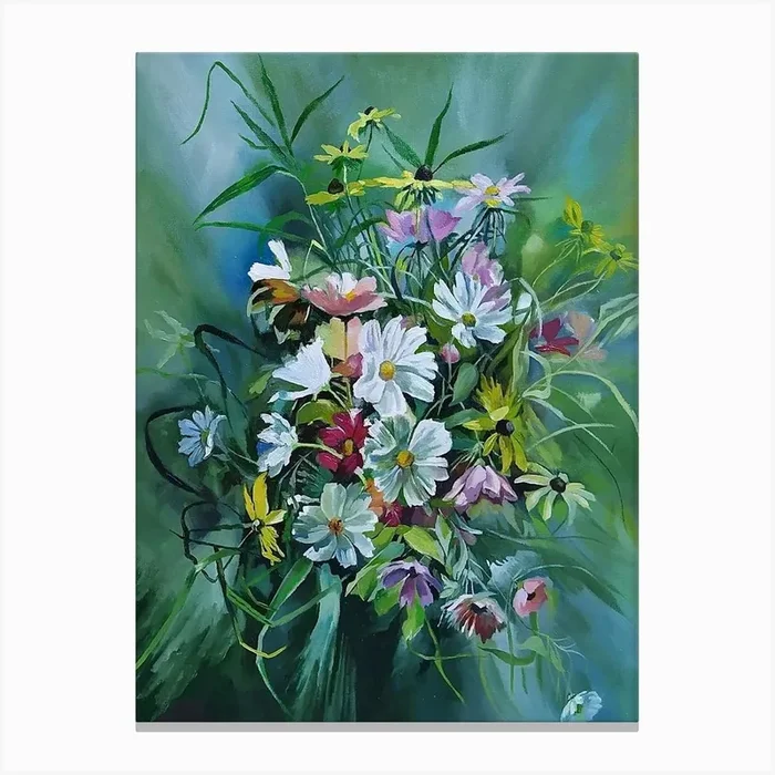 Bouquet of wild flowers Canvas Print by Anna Mamonkina