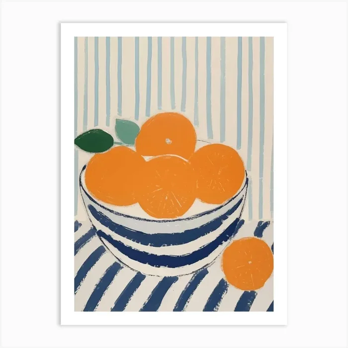 Bowl Of Oranges Art PrintA by Alluvion
