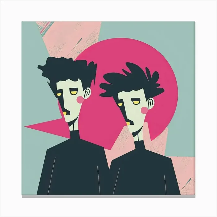 Boys Cartoon Males Canvas Print by Etnousta