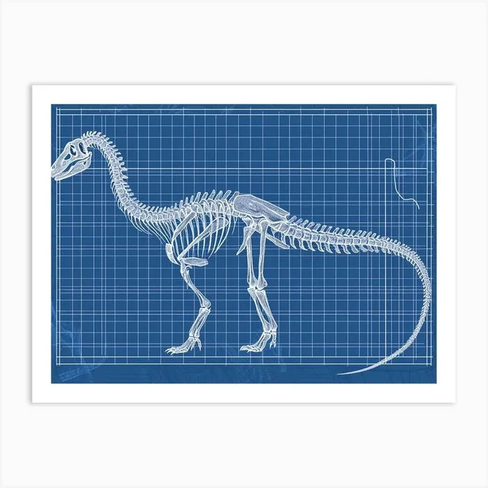 Brachiosaurus Skeleton Dinosaur Art Print by Dino Delights