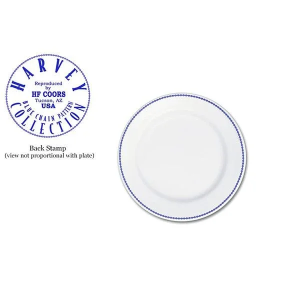 Bread & Butter Plate – White & Blue | Fred Harvey Blue Chain