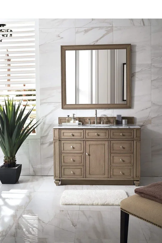 Bristol 48 ” Single Vanity, White Washed Walnut