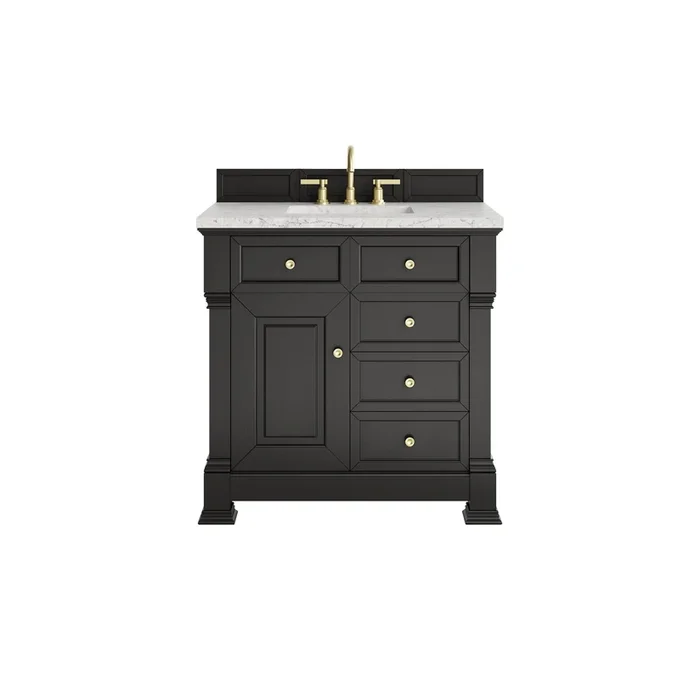 Brookfield 36 ” Single Vanity, Black Onyx w/ 3 CM Eternal Jasmine Pearl Silestone® Top