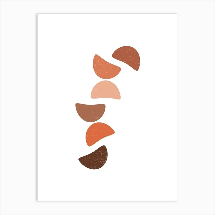 Brown Half Circle Array Art Print by Studio Grafiikka