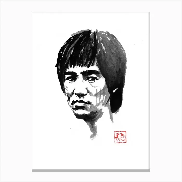 Bruce Portrait Canvas Print by Pechane Sumie