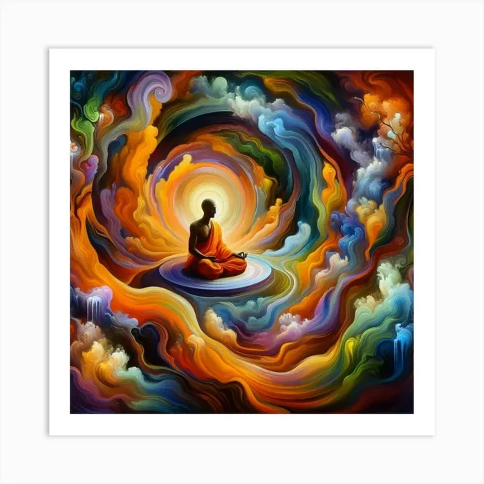 Buddha Meditation Art PrintRC by Ramesh Chander