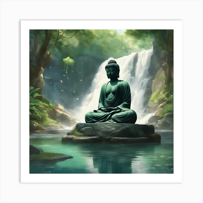 Buddha Statue Art PrintCB by Christopher benjamin